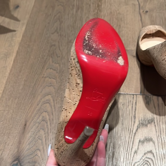 Christian Louboutin peep toe cork heels size 36 - Picture 5 of 6